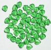 50 9mm Transparent Green Leaf Beads